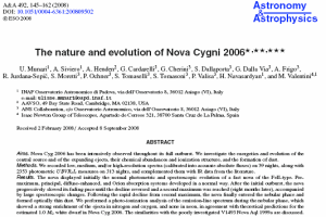 Articolo su Nova Cyg 2006