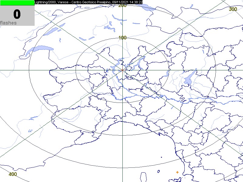 Mappa fulmini aggiornata ogni 15 min